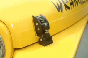 Jeep Wrangler TJ Hood Catches - Rugged Ridge - Adjustable Aluminum - Textured Black - `97-`06